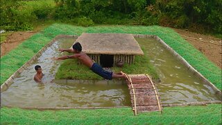 Unbelievable- Build Swimming Pool Around Secret Underground House