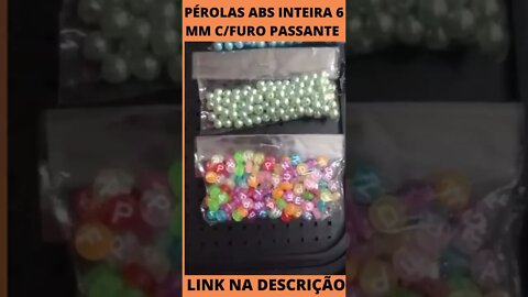 Pérolas Abs Inteira 6 Mm C/furo Passante Diversas Cores - Pacote Com 100