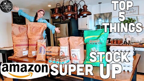 TOP 5 THINGS TO STOCK UP ON NOW! | Amazon Bulk Food Haul! | Bulk Food Preppping