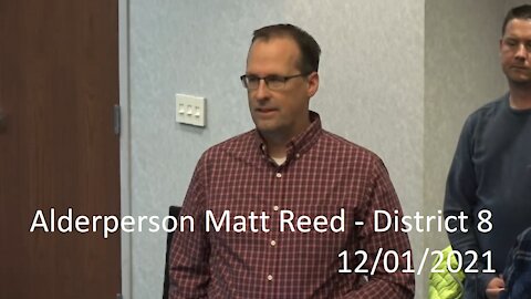 Alderperson Matt Reed's (District 8) Invocation At 12/01/2021 Appleton Common Council Meeting