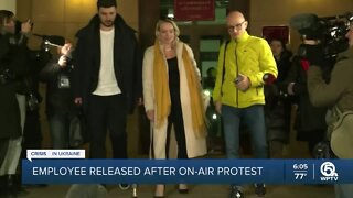 Employee released after on-air protest