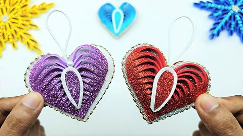 Glitter Foam Sheet Crafts🎄 How to Make 3D Heart at Home❄ DIY Best Holiday Crafts Idea