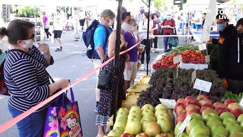 Vancouver Farmers Market has larger crowds this socially distanced Mother’s Day weekend