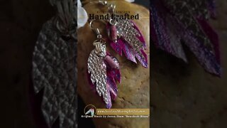 WATER TO WINE, 1 inch, leather feather earrings