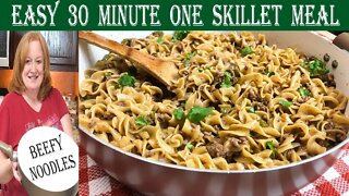 ONE SKILLET BEEFY NOODLES | 30 Minute Easy Homemade Hamburger Helper