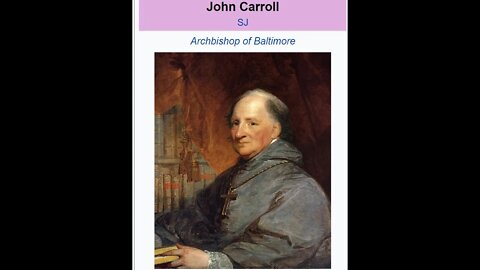 Reading Appleton's Cyclopædia of American Biography insert on Jesuit John Carroll S.J.