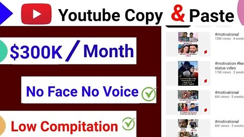 Earned $300k | No Face No Voice Only Copy Paste | Create Motivational Videos & Make Passive Income