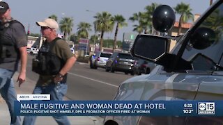 Male fugitive and woman dead at hotel