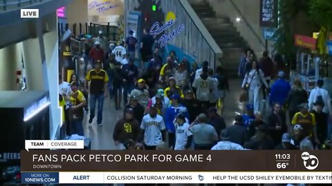 Fans at Petco Park react to Padres victory over Dodgers in NLDS