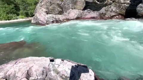 3 hours flowing river water sounds Glacier National Park