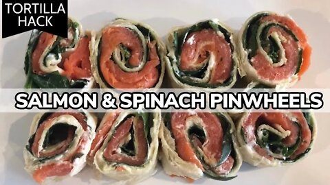 Smoked Salmon and Spinach Pinwheels (Tortilla Hacks) for Appetizer Lunch or Snack | RACK OF LAM