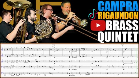 Campra "Rigaudon". Brass Quintet - Fennell, Hughes, Helsel, Kelley. Play Along!
