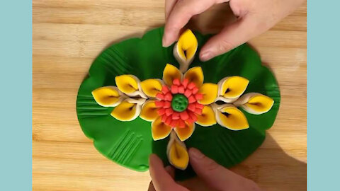 Dough figures - beautiful flower made from dough