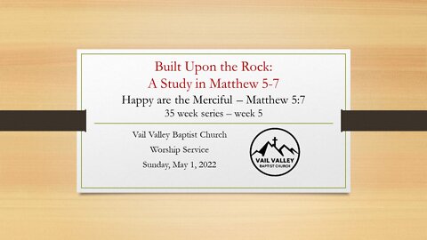 Sunday, May 1, 2022 Worship Service