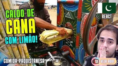 CALDO DE CANA no PAQUISTÃO: VOCÊ BEBERIA? Reagindo a COMIDAS DE RUA do PAQUISTÃO | Veja Aqui Reacts