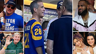 LA Mayor once again maskless as parties with celebs at Super Bowl