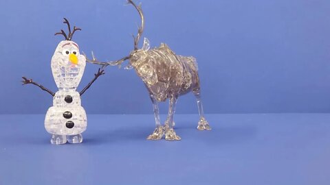 Olaf and Sven Original 3D Crystal Puzzles Stop Motion Fun