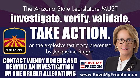 #14 ARIZONA CORRUPTION EXPOSED - We DEMAND Senate Chairman Wendy Rogers Begin An Immediate Investigation Of The Information Presented At The February 23rd Election Meeting! JOIN The 1-CLICK Email All 110 Legislators & AZ Officials - Takes 2 Minutes!