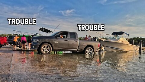 Miami boat ramp chitshow Trucks Slipping, Broken Axels at Crandon Marina, Key Biscayne Miami