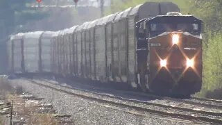 CSX M215 Autorack Train from Sterling, Ohio April 15, 2023