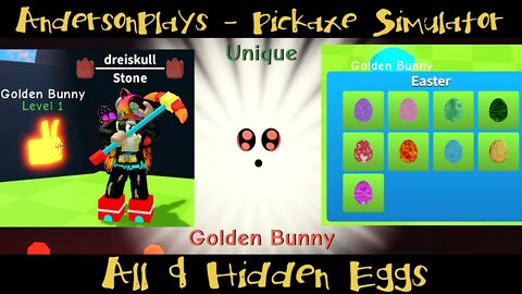AndersonPlays Roblox Pickaxe Simulator - Where to Find All 9 Hidden Eggs (2020)