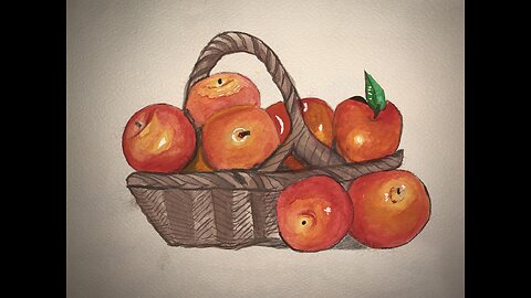 Mesmerising Watercolour Fruit Basket Painting