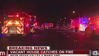 Vacant house fire near Vegas Valley and Maryland