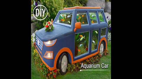 Super crazy ideas! Make masterpiece aquarium car from cement