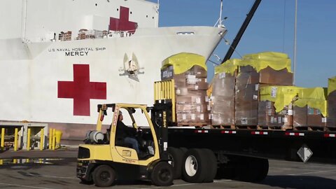 Loading out U.S. Navy Hospital Ship USNS Mercy - COVID-19 Response