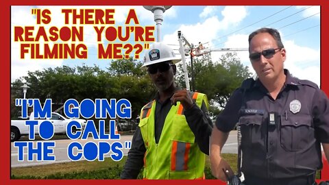 "I'M Going To CALL THE COPS" PARANOID City WORKERS. Florida Power & Light. Naples Police