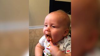 Baby's Hilarious Reaction To Dinner