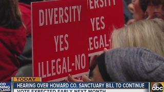 Hearing over Howard County sanctuary bill to continue