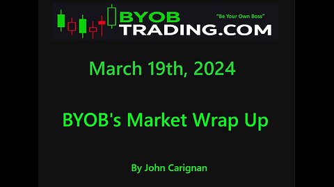 March 19th, 2024 BYOB Market Wrap Up. For educational purposes only.