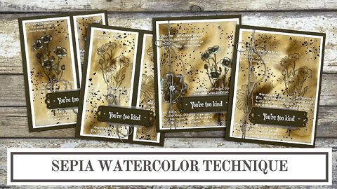 Sepia Watercolor Technique | Stampin' Up! Quiet Meadow