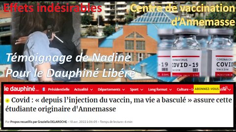 Témoignage de Nadine, 19 ans, étudiante en médecine victime de l'injection Pfizer