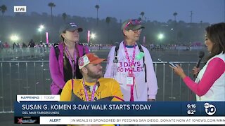 Participants speak on Susan G. Komen 3-day walk