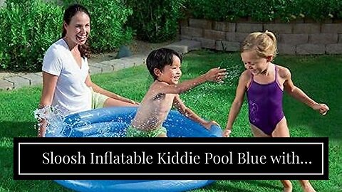Sloosh Inflatable Kiddie Pool Blue with Geometric Pattern Swimming Pool 3-Rings for Kids Indoor...