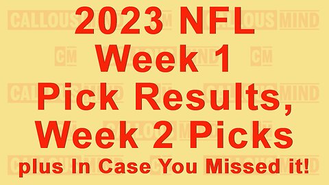 2023 NFL Week 2 picks - week 1 pick results - in case you missed it