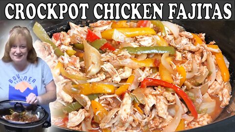 CROCKPOT CHICKEN FAJITAS RECIPE | Dump and Go Slow Cooker Recipe