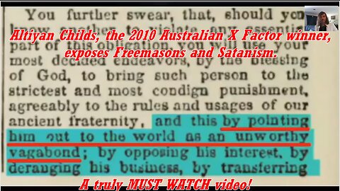Altiyan Childs, the 2010 Australian X Factor winner, exposes Freemasons and Satanism. (Mirror)