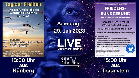 LIVE | Nürnberg: Tag der Freiheit und Traunstein: Friedenskundgebung