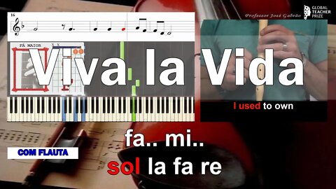 Viva la Vida Coldplay Notas Flauta Acordes Guitarra Piano Cifra Educacao Musical Jose Galvao CVG