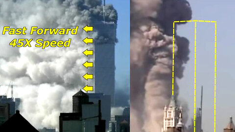 ✈️#911Truth Part 8: North Tower Literally Turning to Dust (Fast Forward 45X Speed)