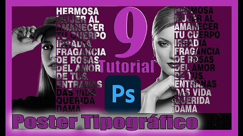 🆕 Como hacer el efecto Poster Tipográfico en Photoshop ✅ Retrato con Texto ✅ Tutorial 9