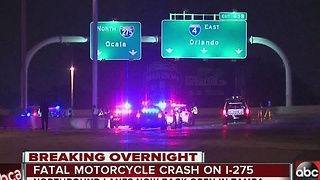 Fatal motorcycle crash on I-275 overnight