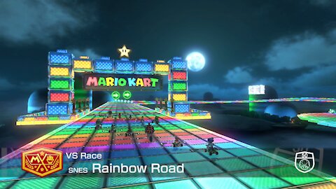 Mario Kart 8 Deluxe - 50cc (Hard CPU) - (SNES) Rainbow Road
