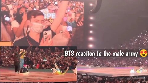 BTS cutest reaction to male army // V - gentleman make some noise + BTS reaction PTD Las Vegas day 3