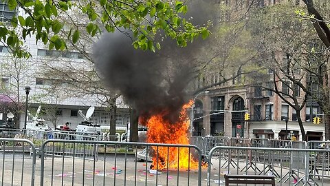Man Sets Himself On Fire Outside Trump Trial In Horrific Scene As Onlookers Watch Wild Blaze