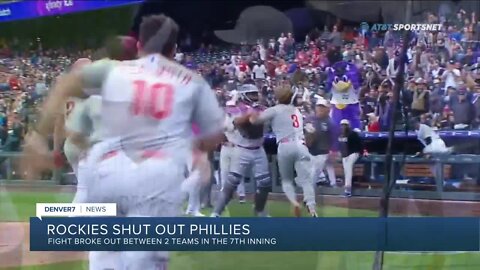 Phillies' Bryce Harper ejected after charging Rockies dugout