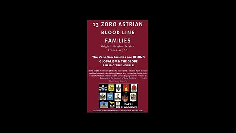 🚨The 13 Zoro-Astrian Bloodline Families 🚨 Must Watch Video 🚨Explains Who and ￼Why🚨
